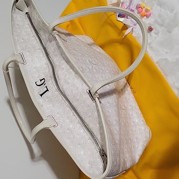 GOYARD Artois White Chevron Tote St Louis Canvas Coated PM Tote Bag - Picture 5 of 10